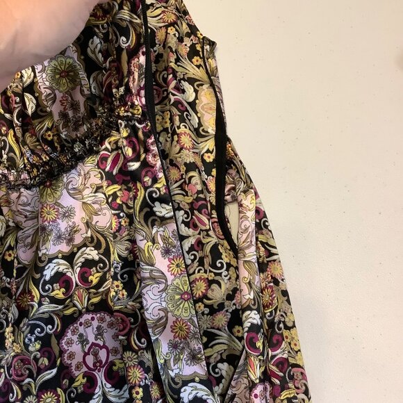 Y2K Womens M Floral Babydoll Fairy Top Cap Sleeve Romantic Tie Back Boho - Picture 8 of 10